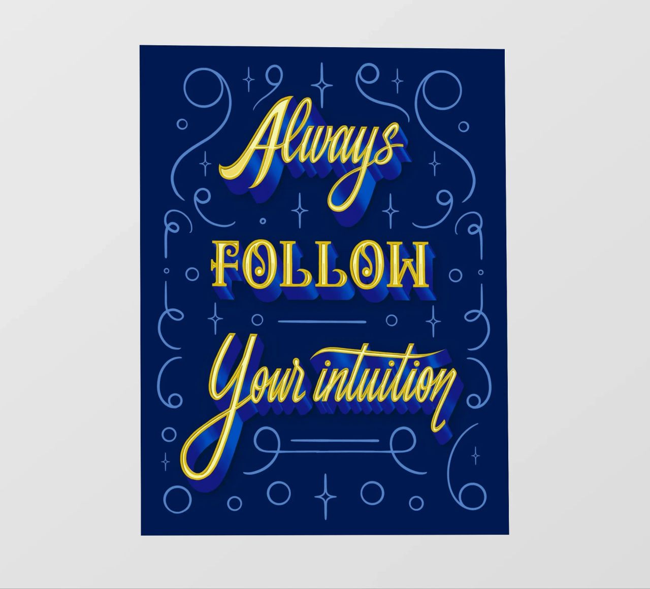 Always follow your intuition telo in pvc da Glettering