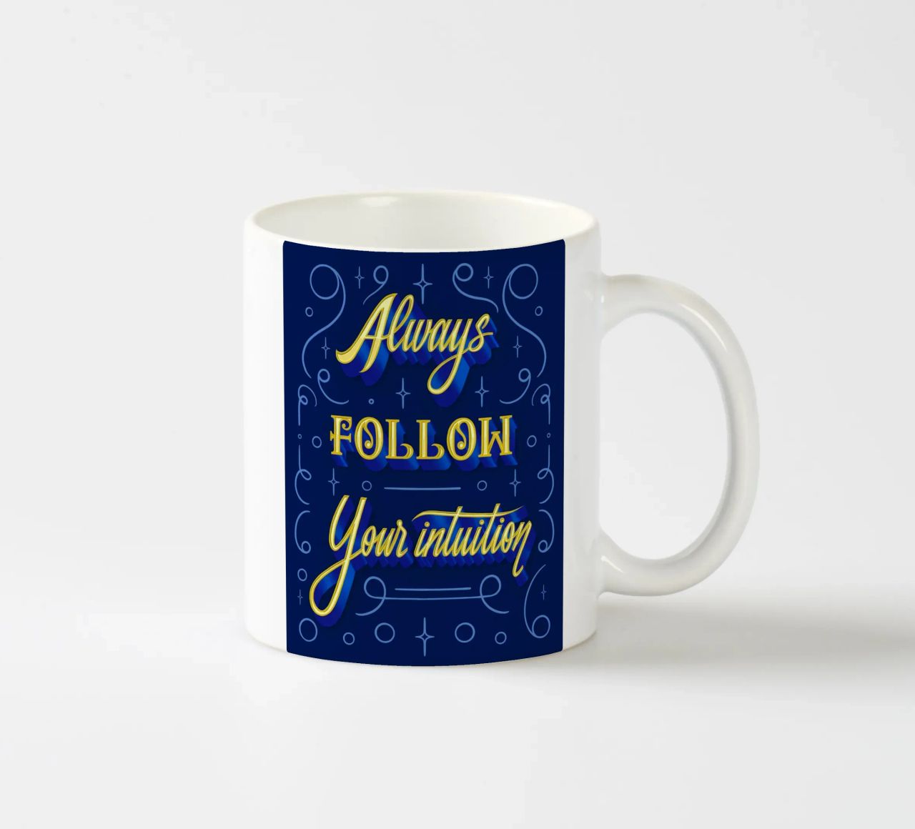 Always follow your intuition tazza in ceramica da Glettering