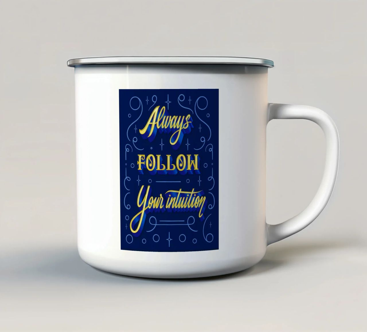 Always follow your intuition tazza in smalto da Glettering