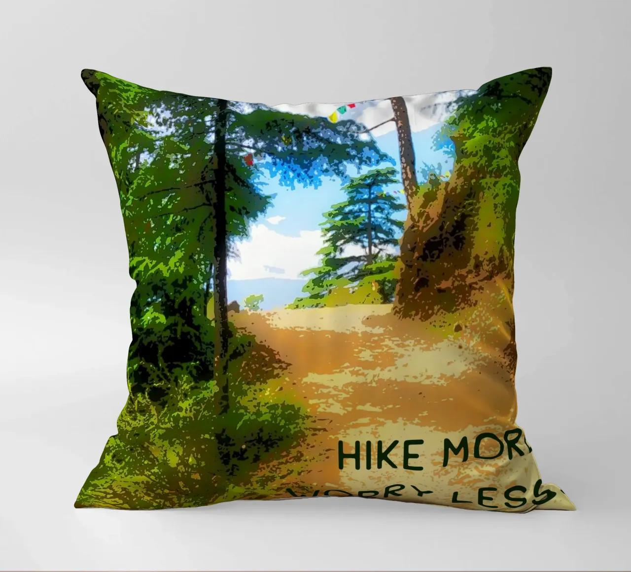 Hike more, worry less. cuscino da Happy 😃 Art 🎨 by Christine Schnoell