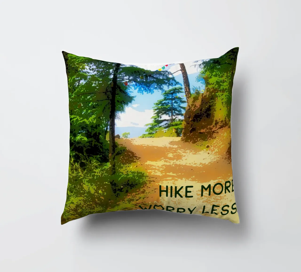 Hike more, worry less. cuscino da Happy 😃 Art 🎨 by Christine Schnoell