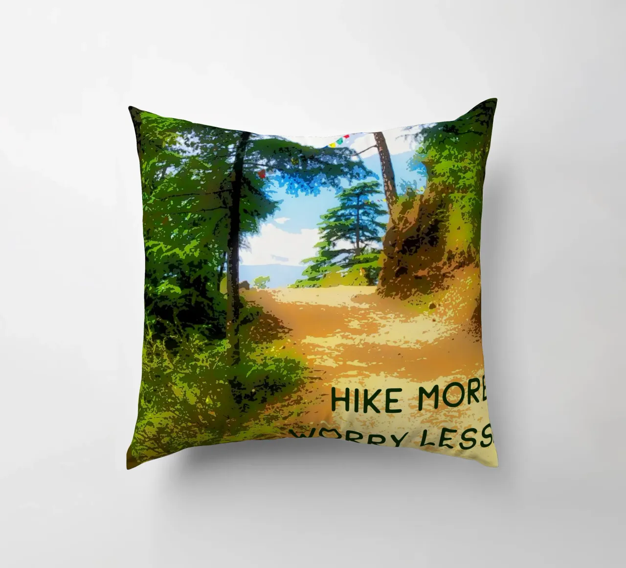 Hike more, worry less. cuscino da Happy 😃 Art 🎨 by Christine Schnoell