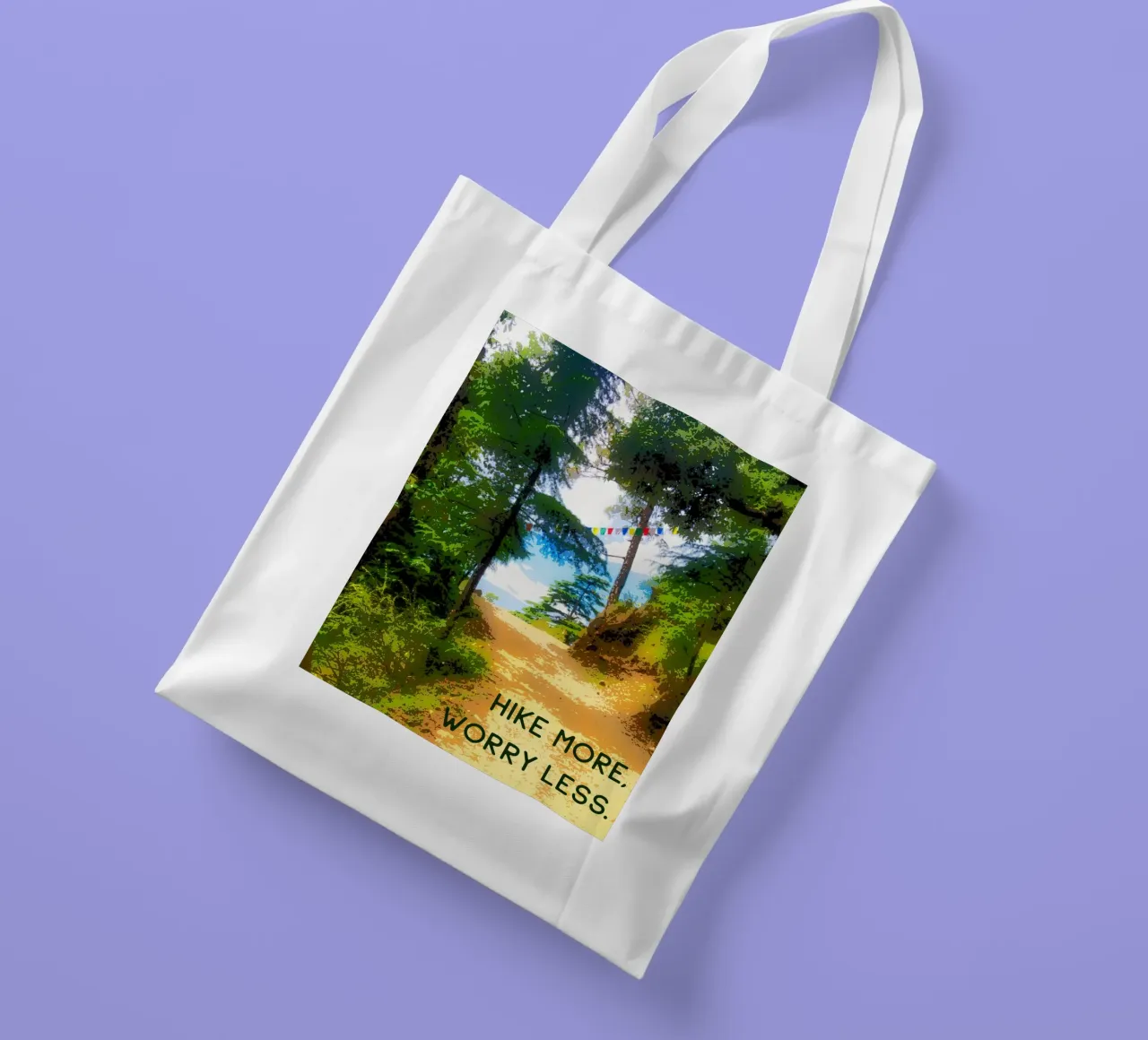 Hike more, worry less. borsa in juta da Happy 😃 Art 🎨 by Christine Schnoell