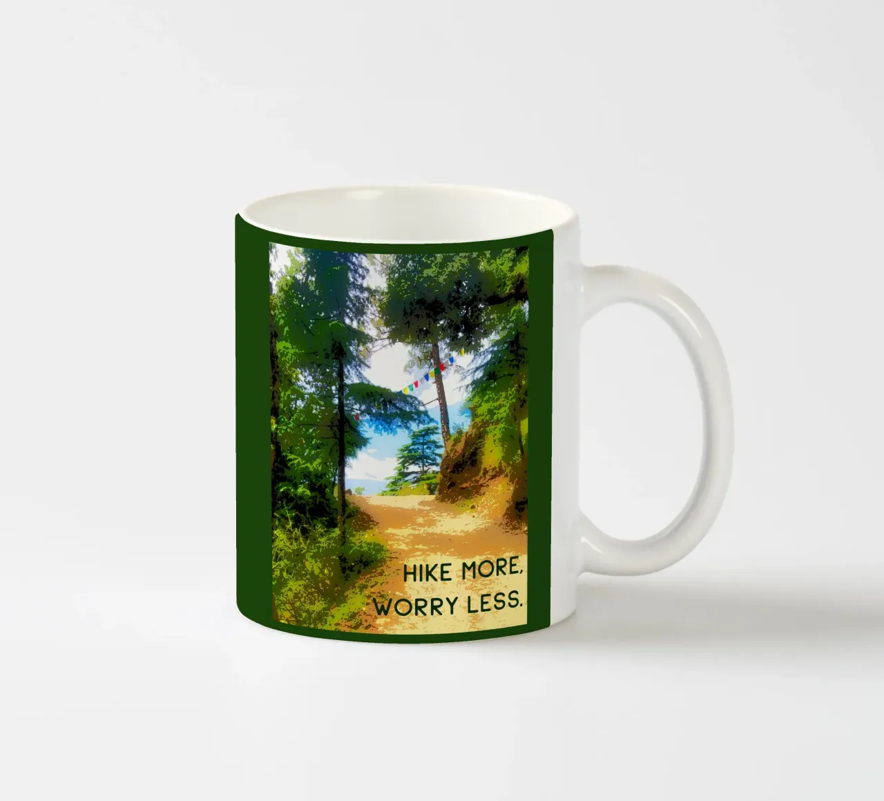 Hike more, worry less. tazza in ceramica da Happy 😃 Art 🎨 by Christine Schnoell