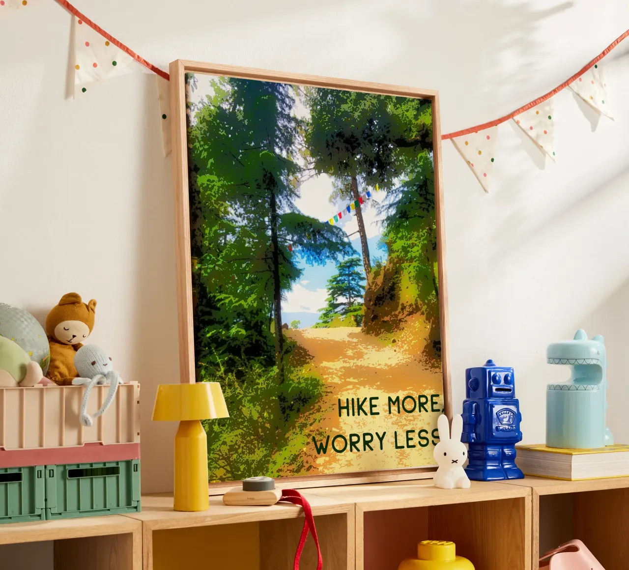 Hike more, worry less. tela con Cornice a cassetta da Happy 😃 Art 🎨 by Christine Schnoell