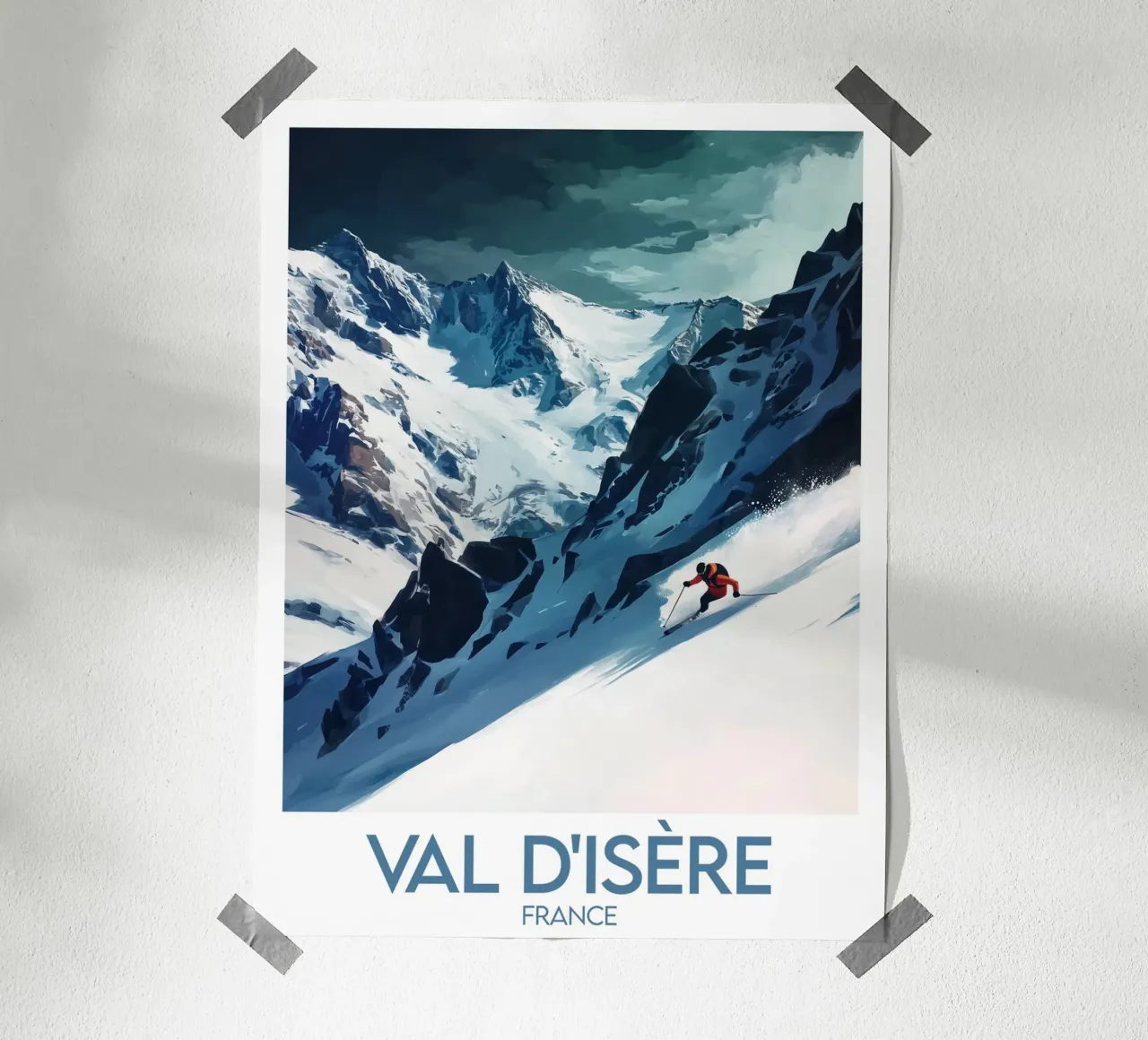 Affiche Val d’Isère France poster avec cadre en bois de Frame the World