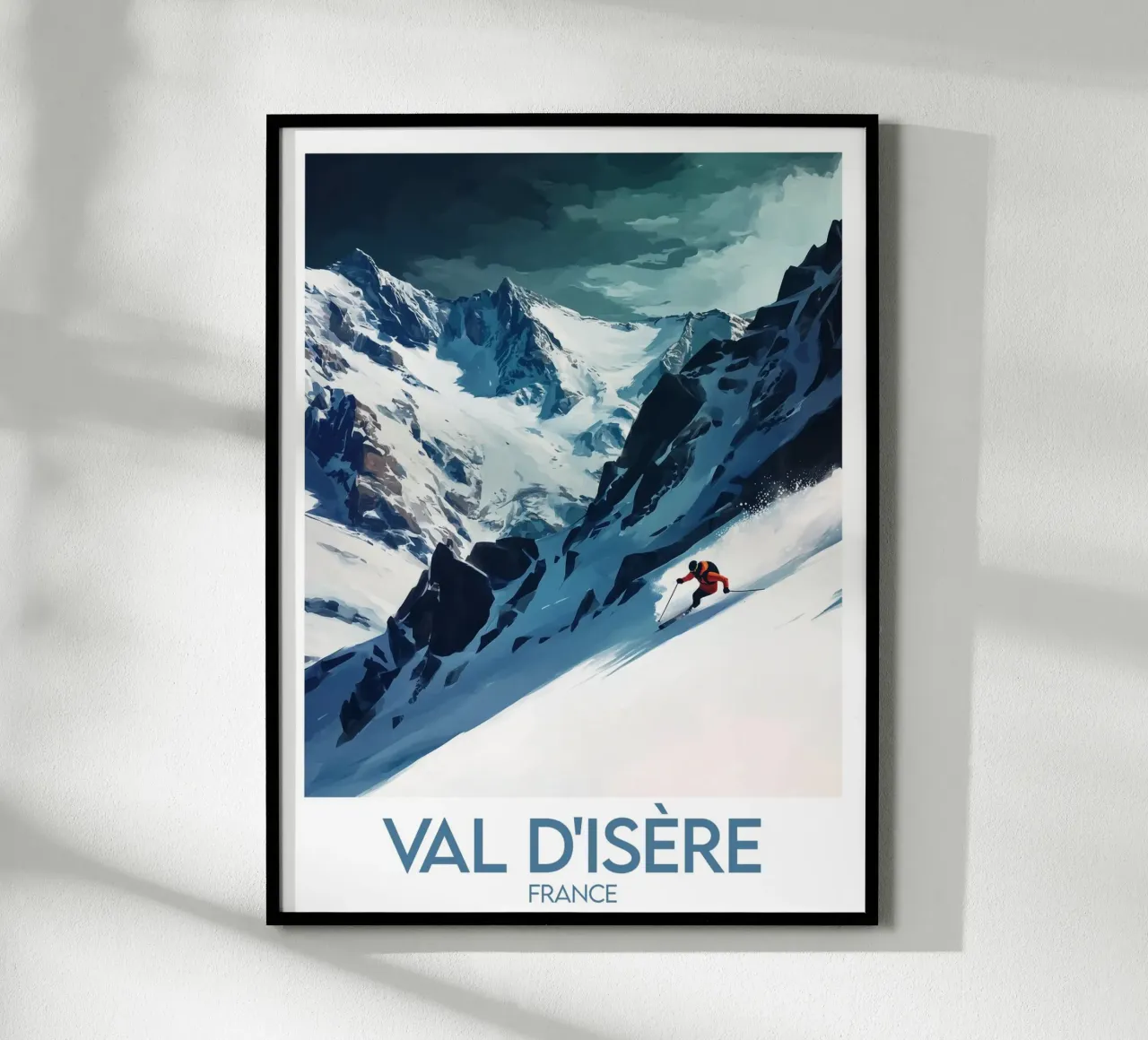 Affiche Val d’Isère France poster avec cadre en bois de Frame the World