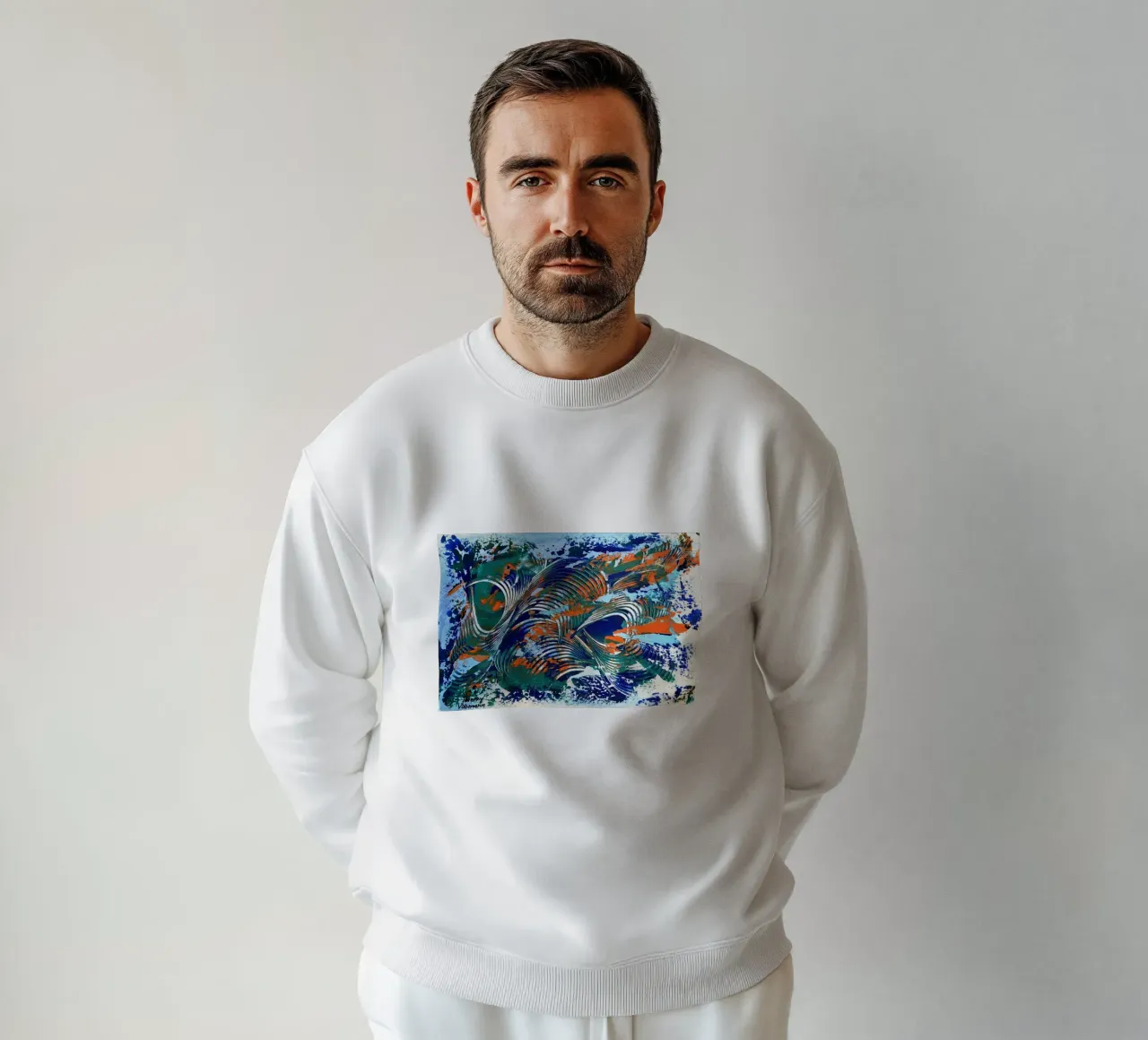 MESSAGE FROM THE HEART 5 Sweatshirt von Thierry Vobmann Abstract painting