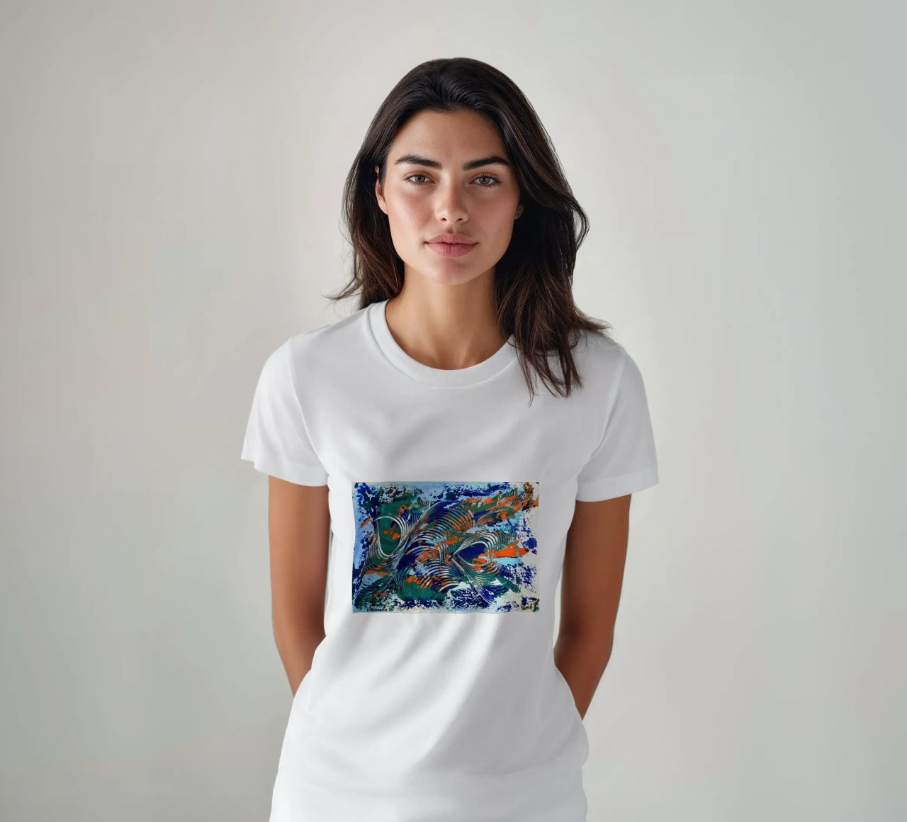 MESSAGE FROM THE HEART 5 t-shirt da Thierry Vobmann Abstract painting