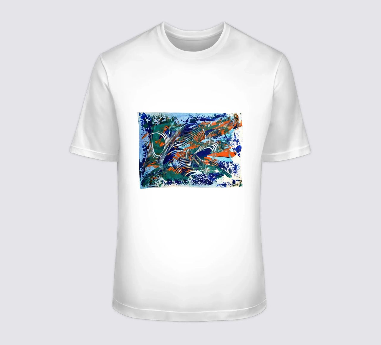 MESSAGE FROM THE HEART 5 t-shirt da Thierry Vobmann Abstract painting