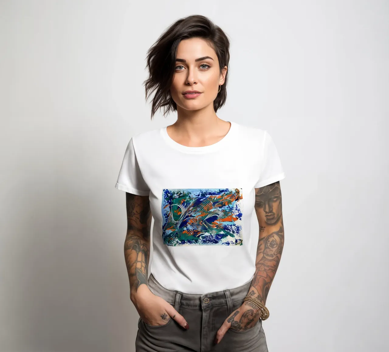 MESSAGE FROM THE HEART 5 t-shirt da donna da Thierry Vobmann Abstract painting