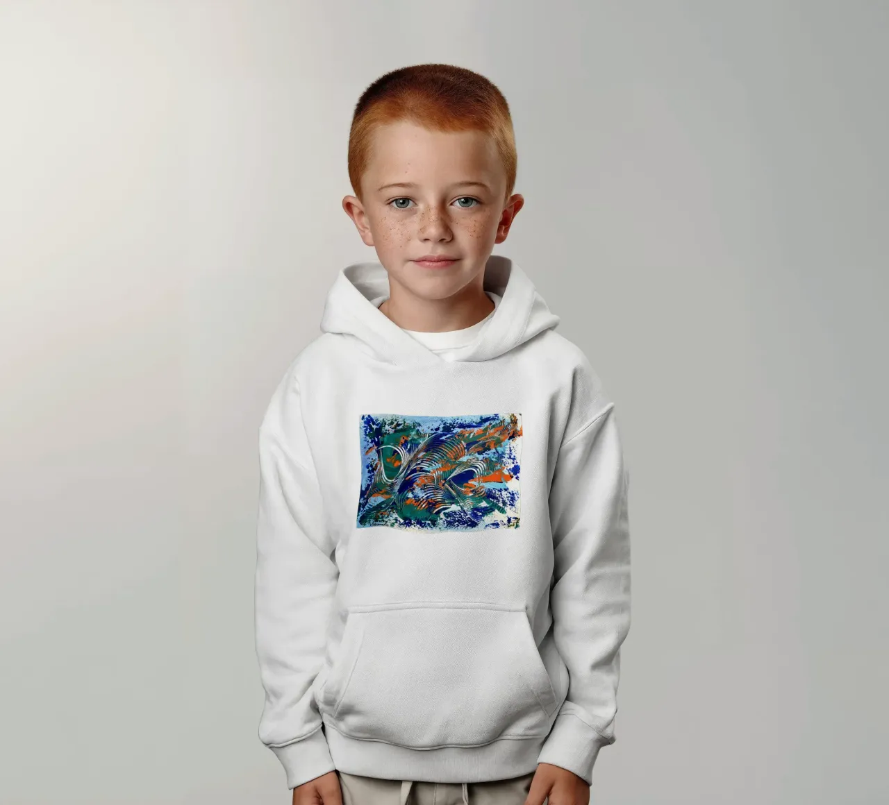 MESSAGE FROM THE HEART 5 felpa bambino con cappuccio da Thierry Vobmann Abstract painting