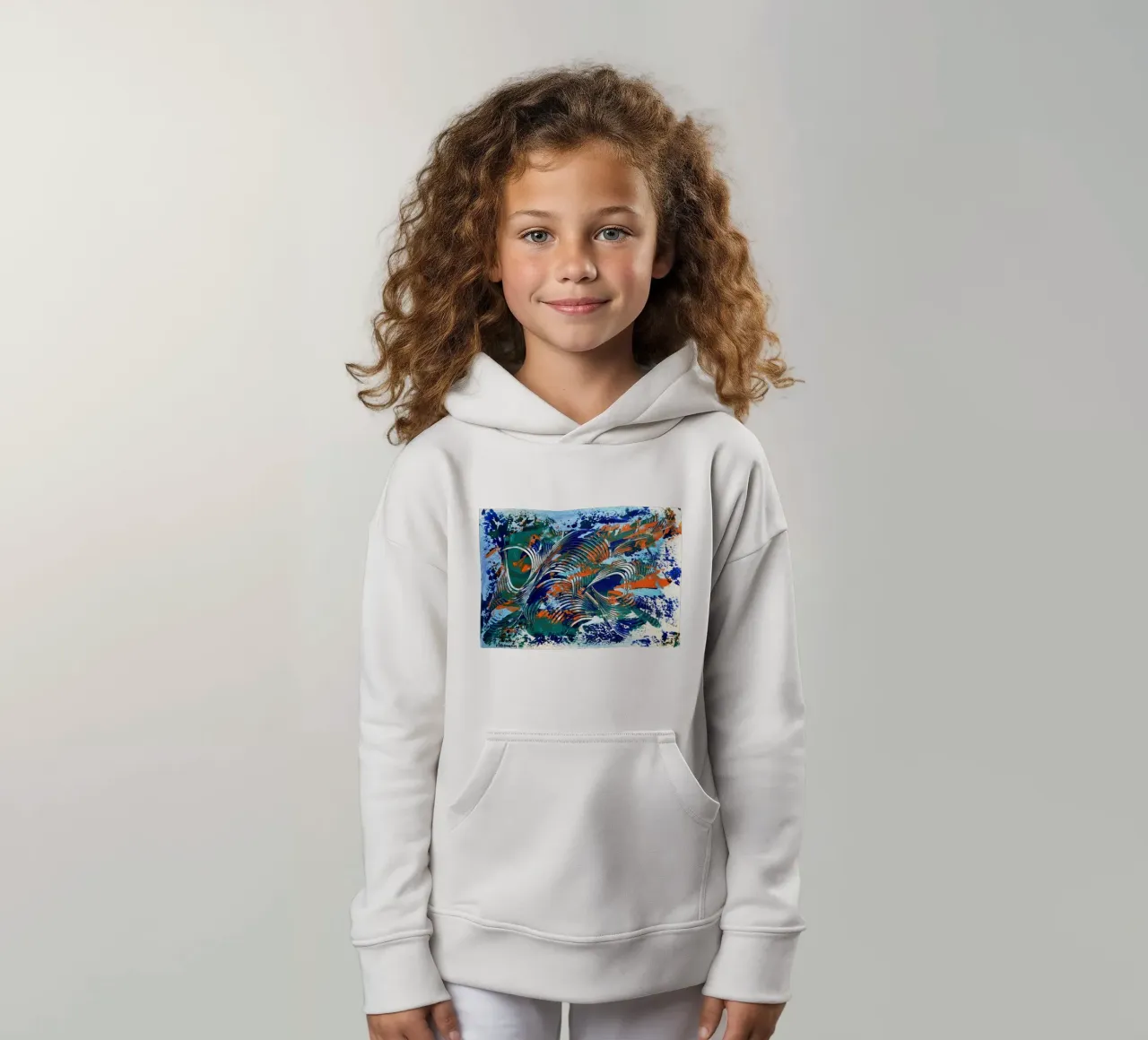 MESSAGE FROM THE HEART 5 felpa bambino con cappuccio da Thierry Vobmann Abstract painting