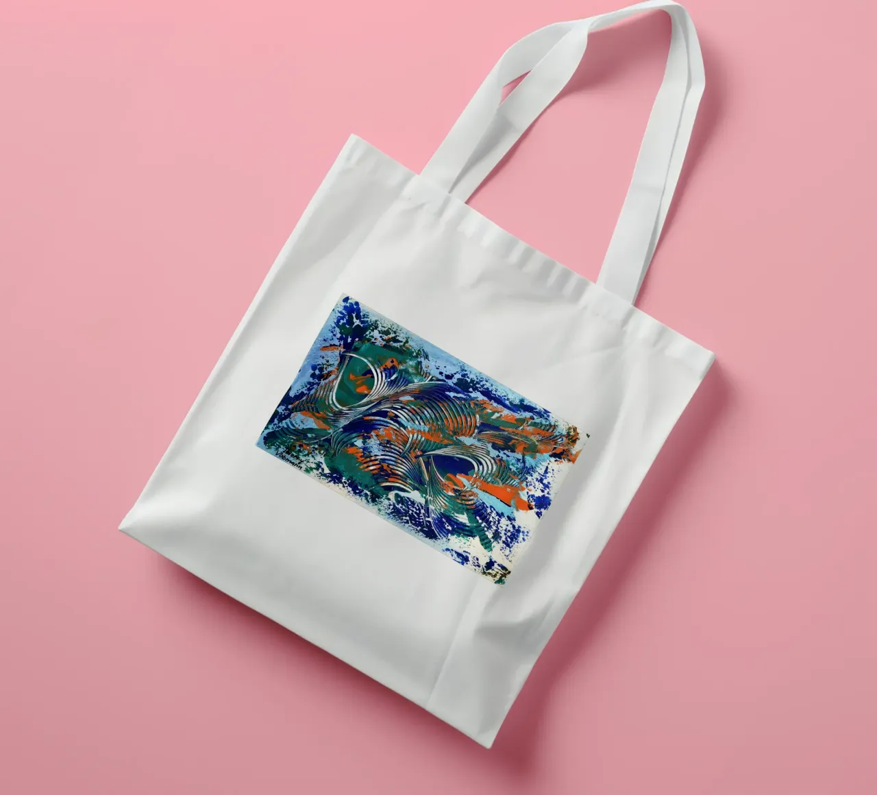 MESSAGE FROM THE HEART 5 borsa in juta da Thierry Vobmann Abstract painting