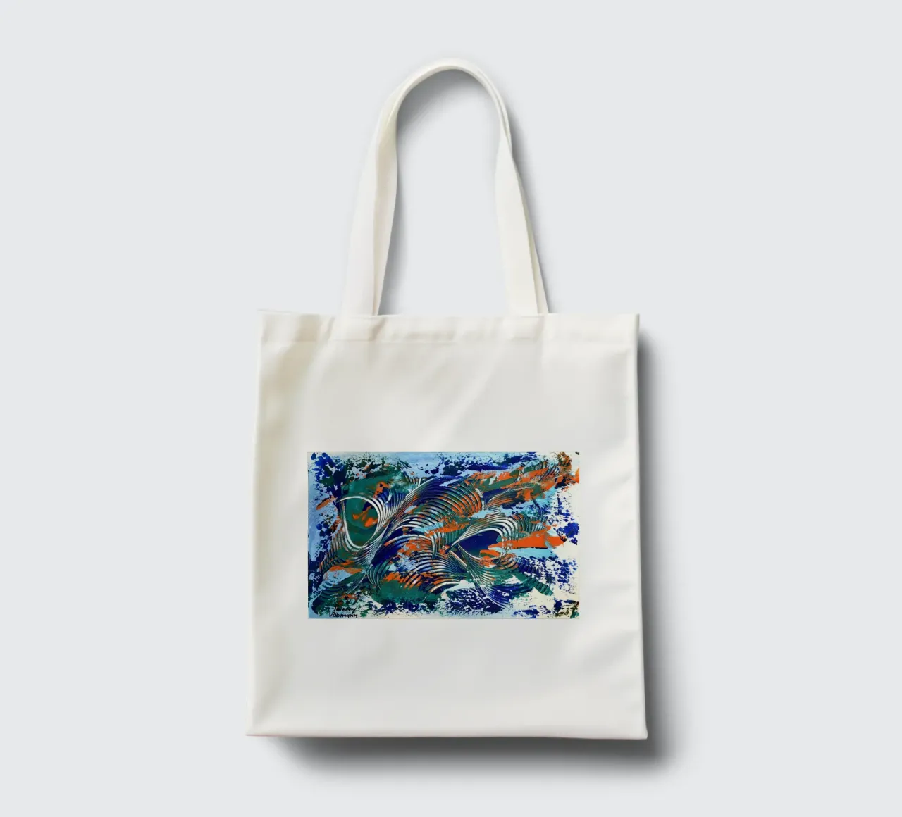 MESSAGE FROM THE HEART 5 borsa in juta da Thierry Vobmann Abstract painting