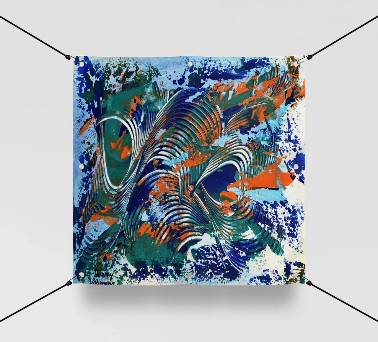 MESSAGE FROM THE HEART 5 telo in pvc da Thierry Vobmann Abstract painting