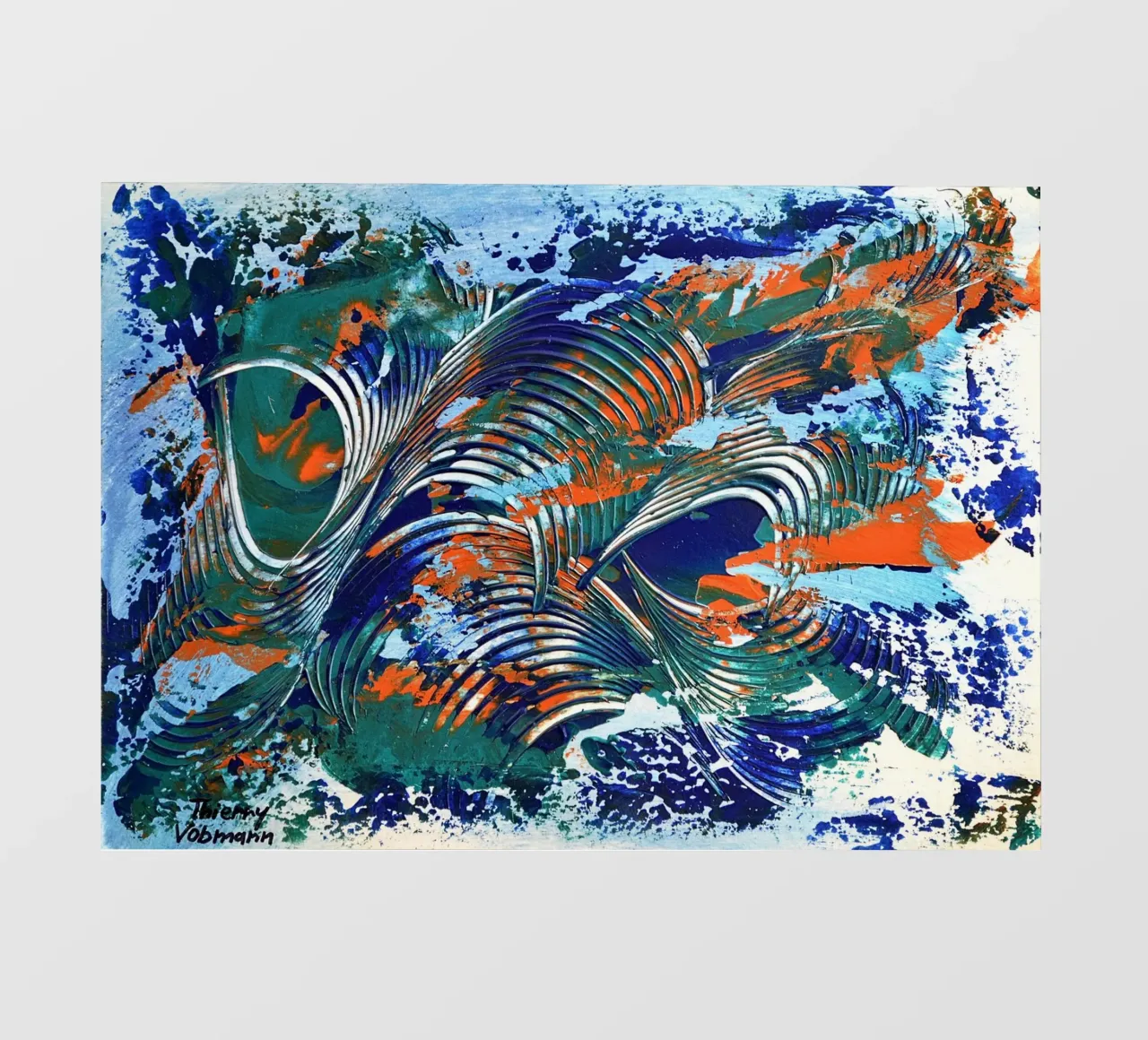 MESSAGE FROM THE HEART 5 telo in pvc da Thierry Vobmann Abstract painting