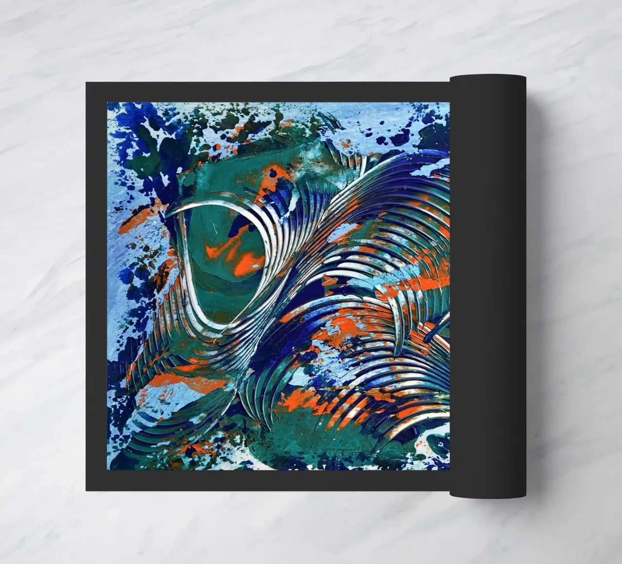 MESSAGE FROM THE HEART 5 Fußmatte von Thierry Vobmann Abstract painting