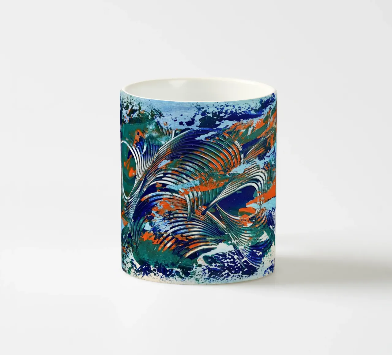 MESSAGE FROM THE HEART 5 Keramik Tasse von Thierry Vobmann Abstract painting