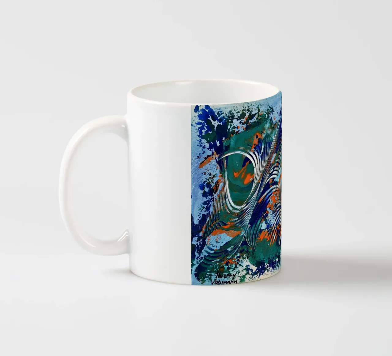 MESSAGE FROM THE HEART 5 Keramik Tasse von Thierry Vobmann Abstract painting