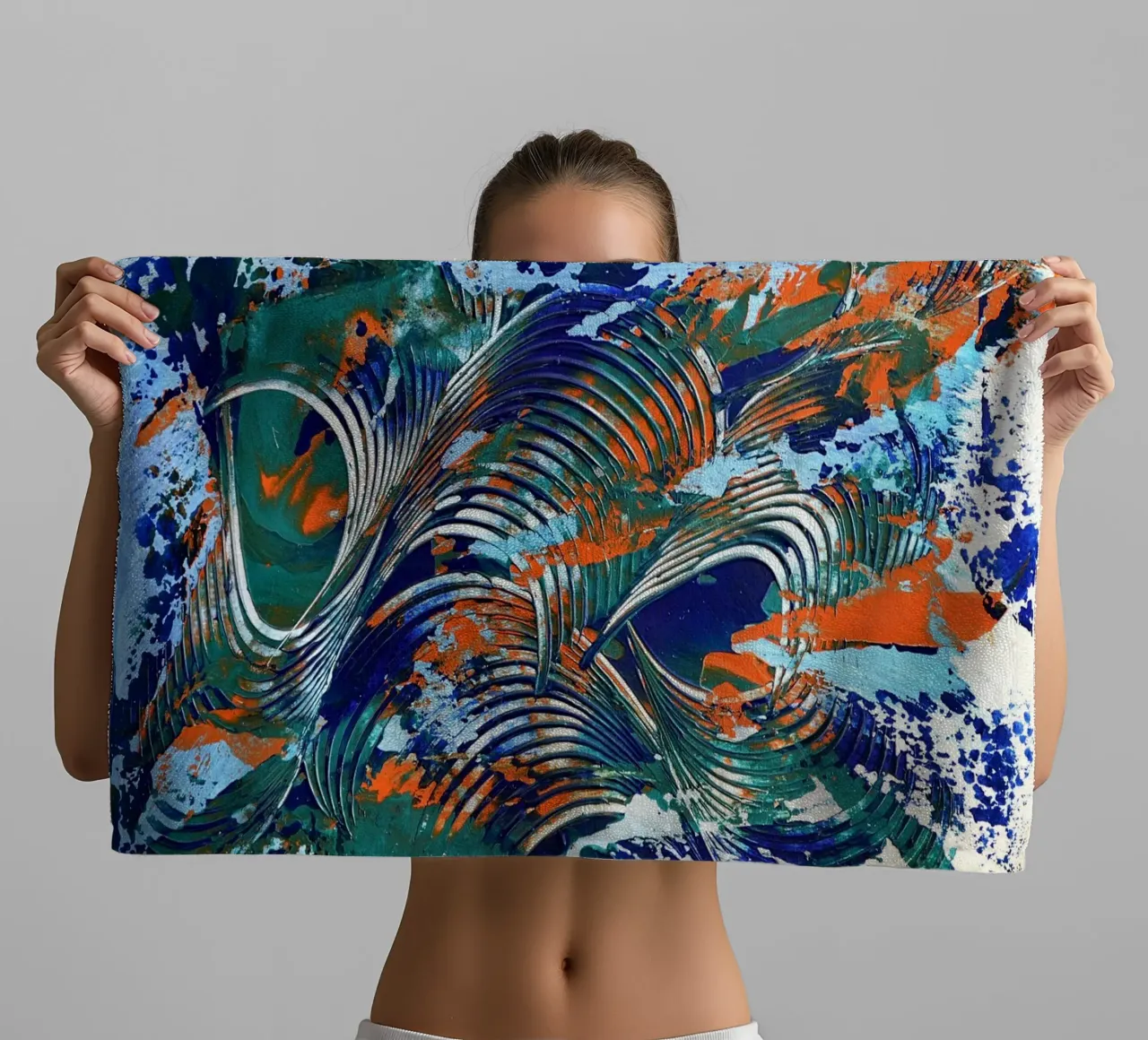 MESSAGE FROM THE HEART 5 asciugamano da bagno da Thierry Vobmann Abstract painting