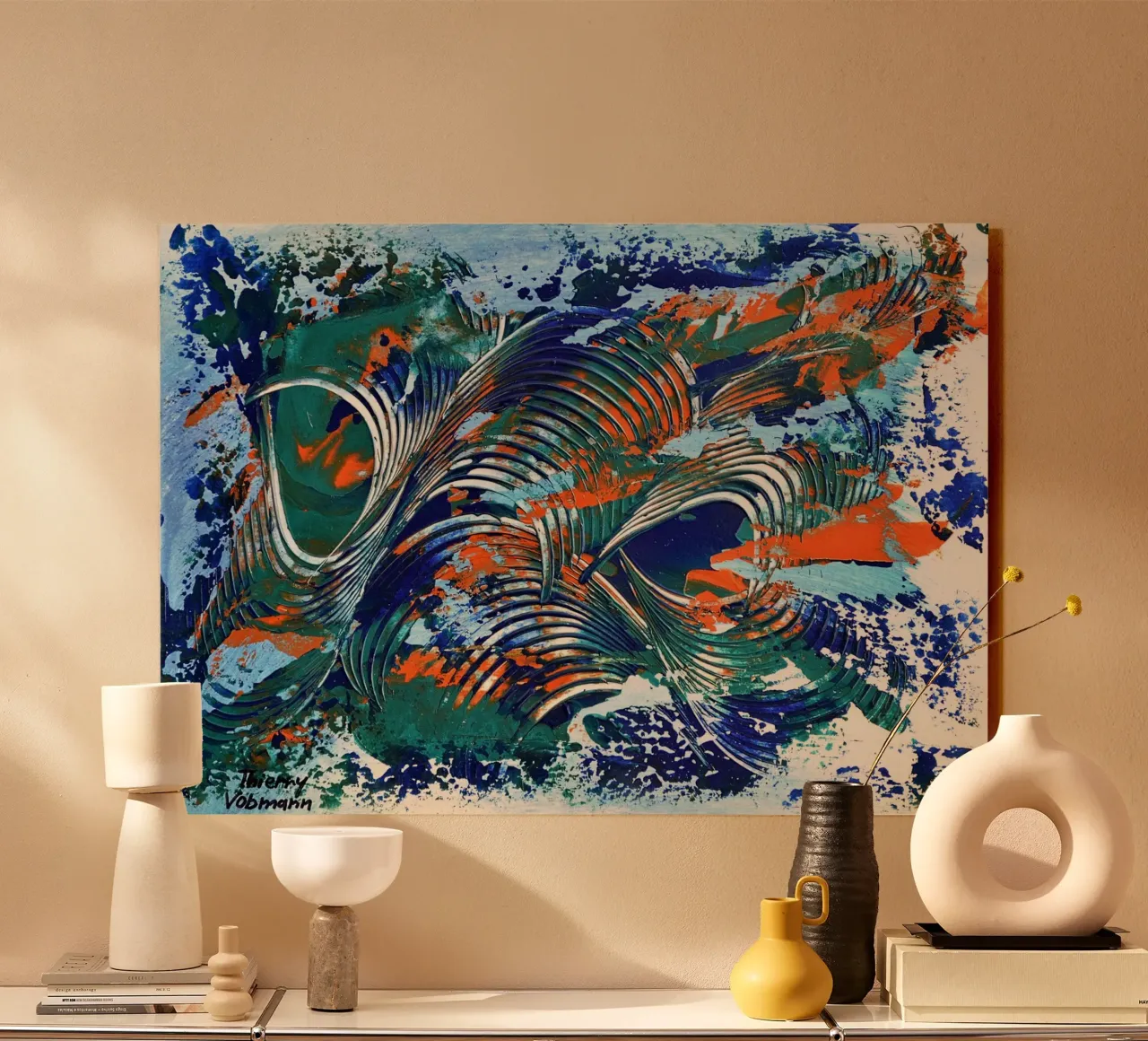 MESSAGE FROM THE HEART 5 alluminio dibond da Thierry Vobmann Abstract painting