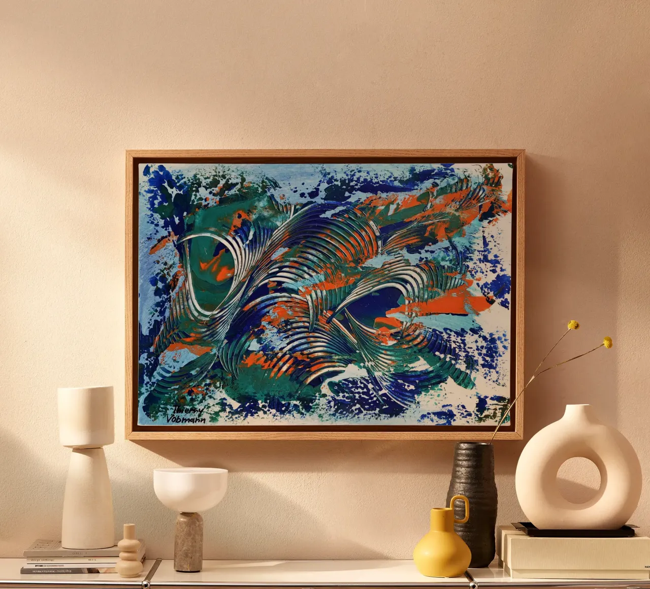 MESSAGE FROM THE HEART 5 canvas by Thierry Vobmann Abstract painting