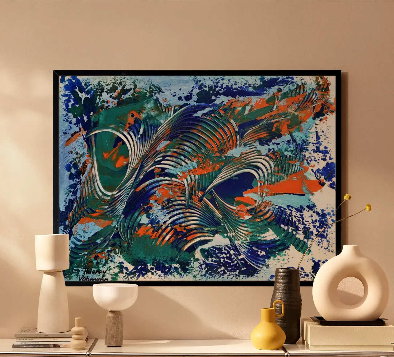 MESSAGE FROM THE HEART 5 Hahnemühle von Thierry Vobmann Abstract painting