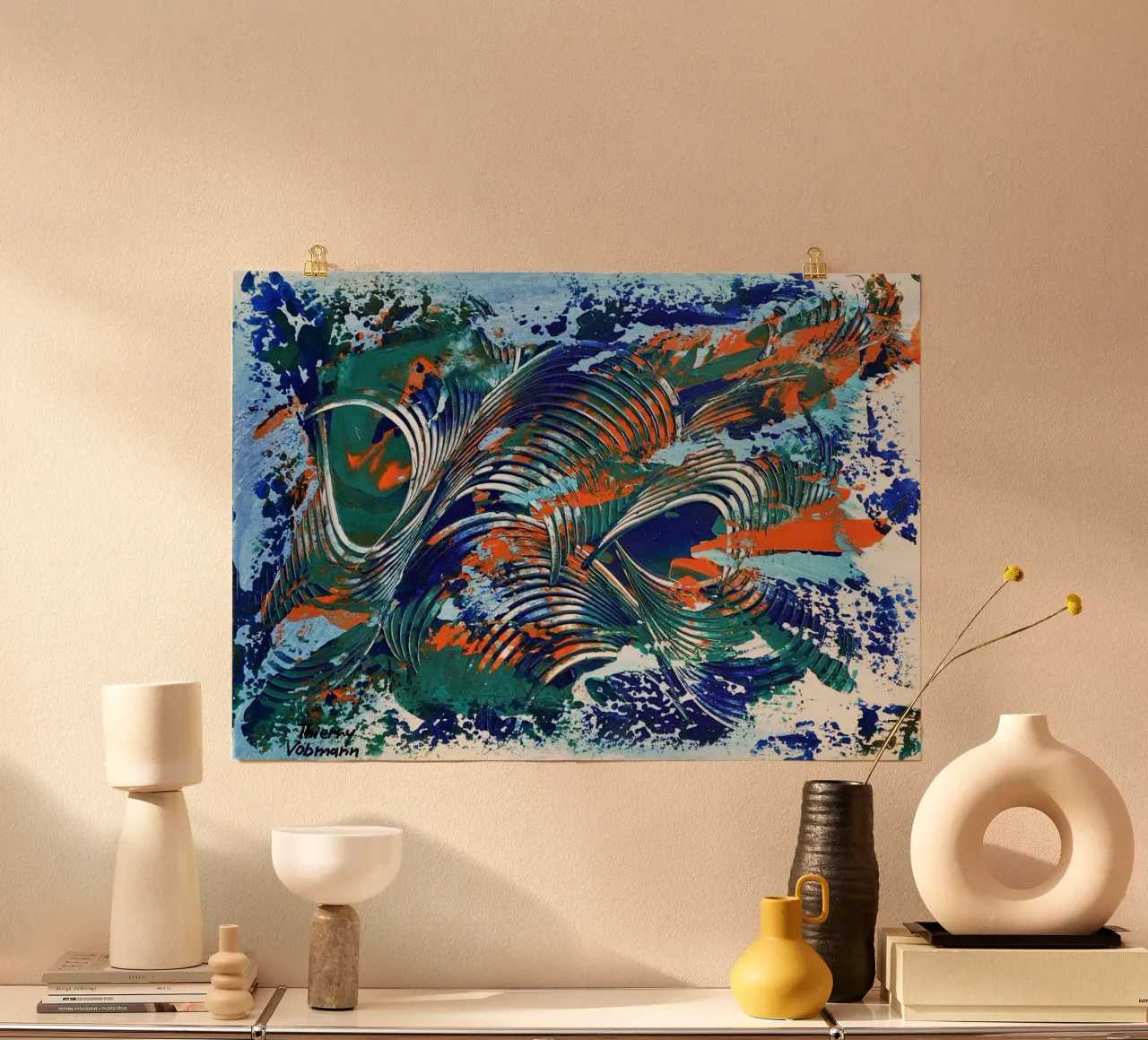 MESSAGE FROM THE HEART 5 Hahnemühle von Thierry Vobmann Abstract painting