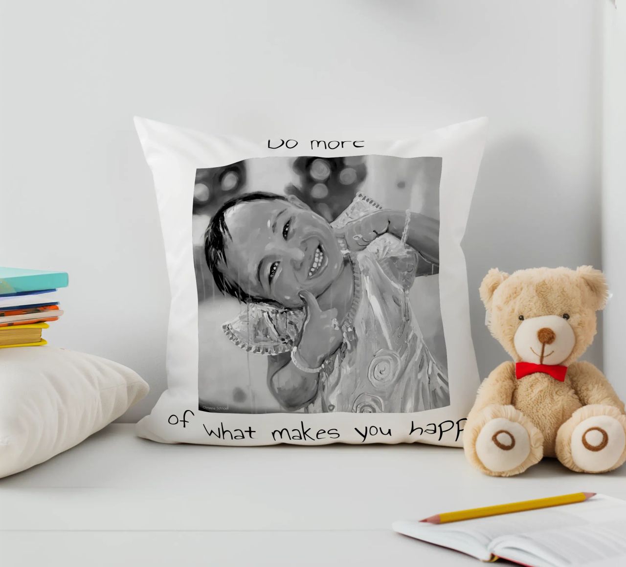 Do more of what makes you happy cuscino da Happy 😃 Art 🎨 by Christine Schnoell