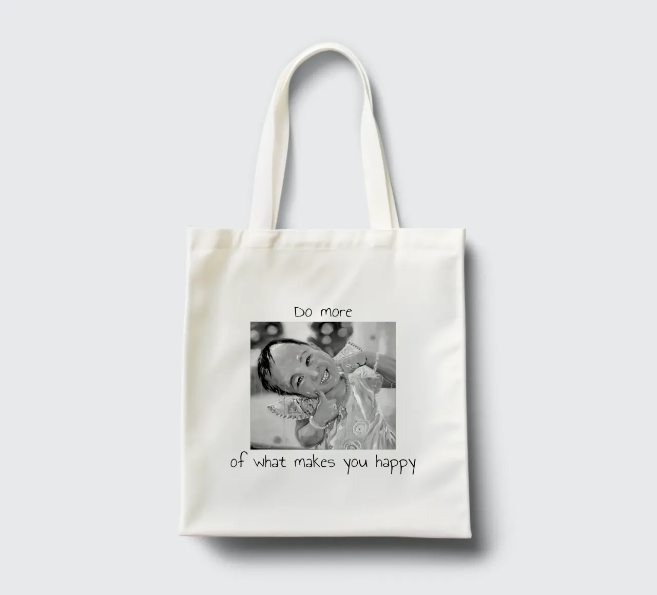 Do more of what makes you happy borsa in juta da Happy 😃 Art 🎨 by Christine Schnoell