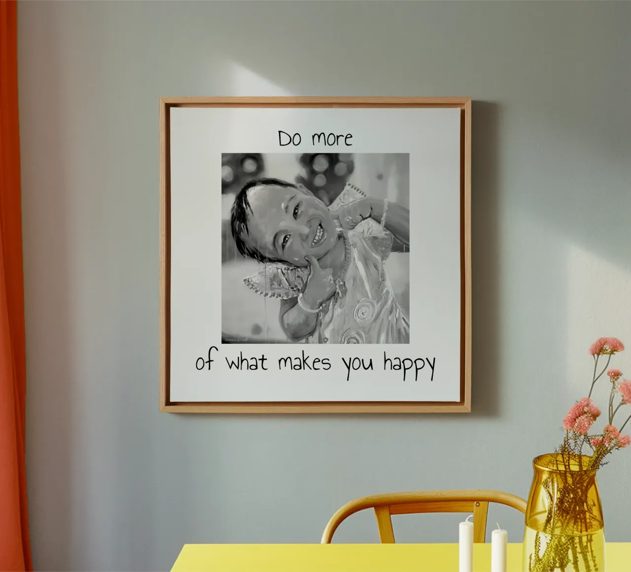 Do more of what makes you happy canvas met Baklijst van Happy 😃 Art 🎨 by Christine Schnoell