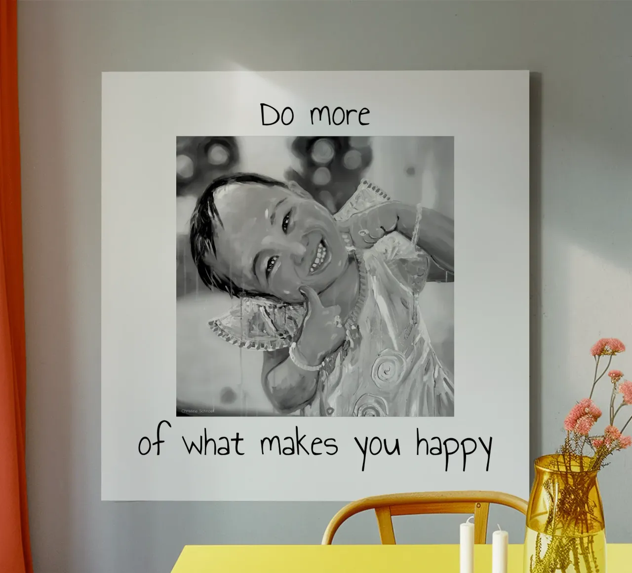 Do more of what makes you happy canvas met Baklijst van Happy 😃 Art 🎨 by Christine Schnoell