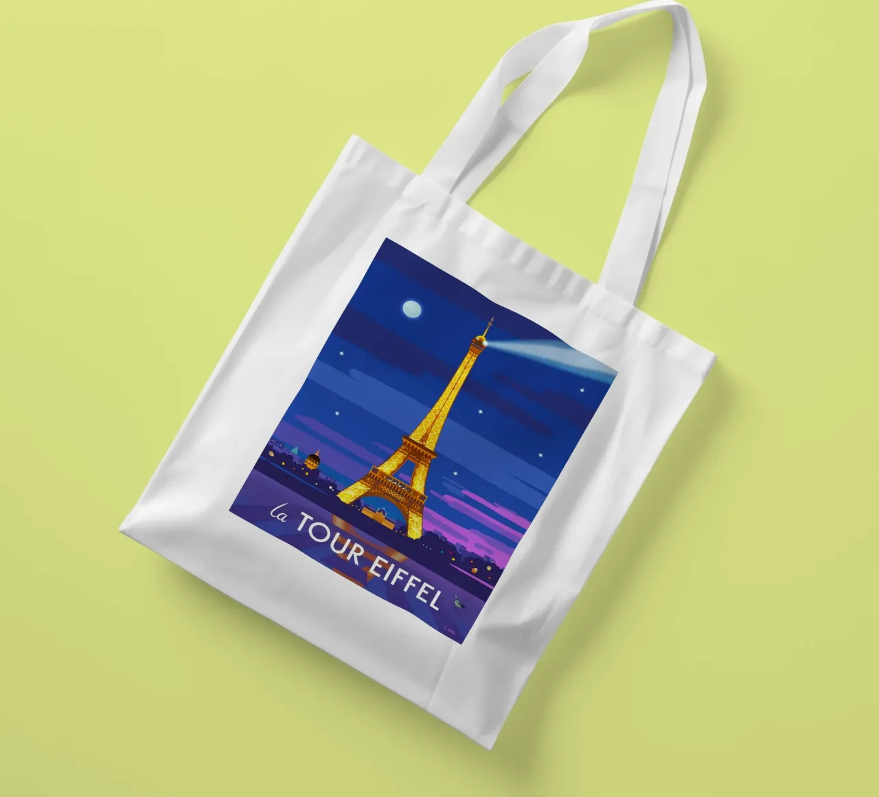 Eiffel Tower borsa in juta da C.WILL