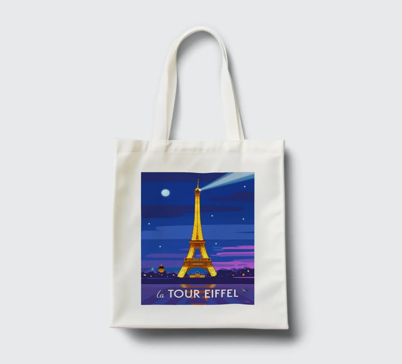 Eiffel Tower borsa in juta da C.WILL