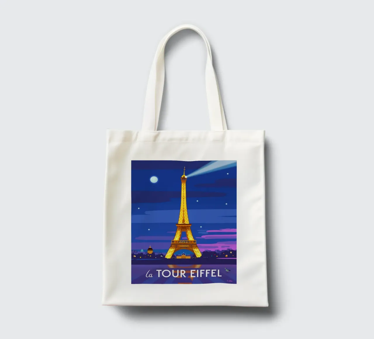 Eiffel Tower borsa in juta da C.WILL