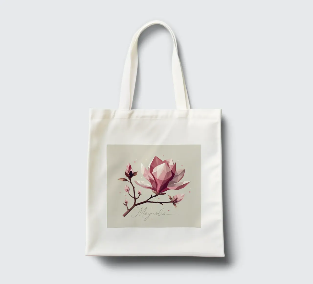 Fiori di magnolia con aspetto poligonale - Bellezza delicata borsa in juta da namosh