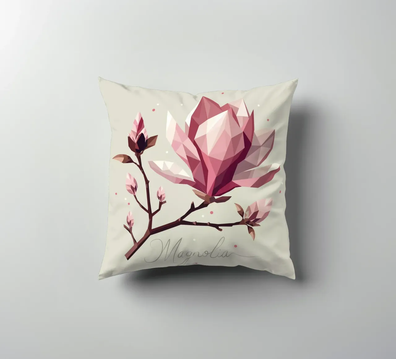 Fiori di magnolia con aspetto poligonale - Bellezza delicata cuscino da namosh