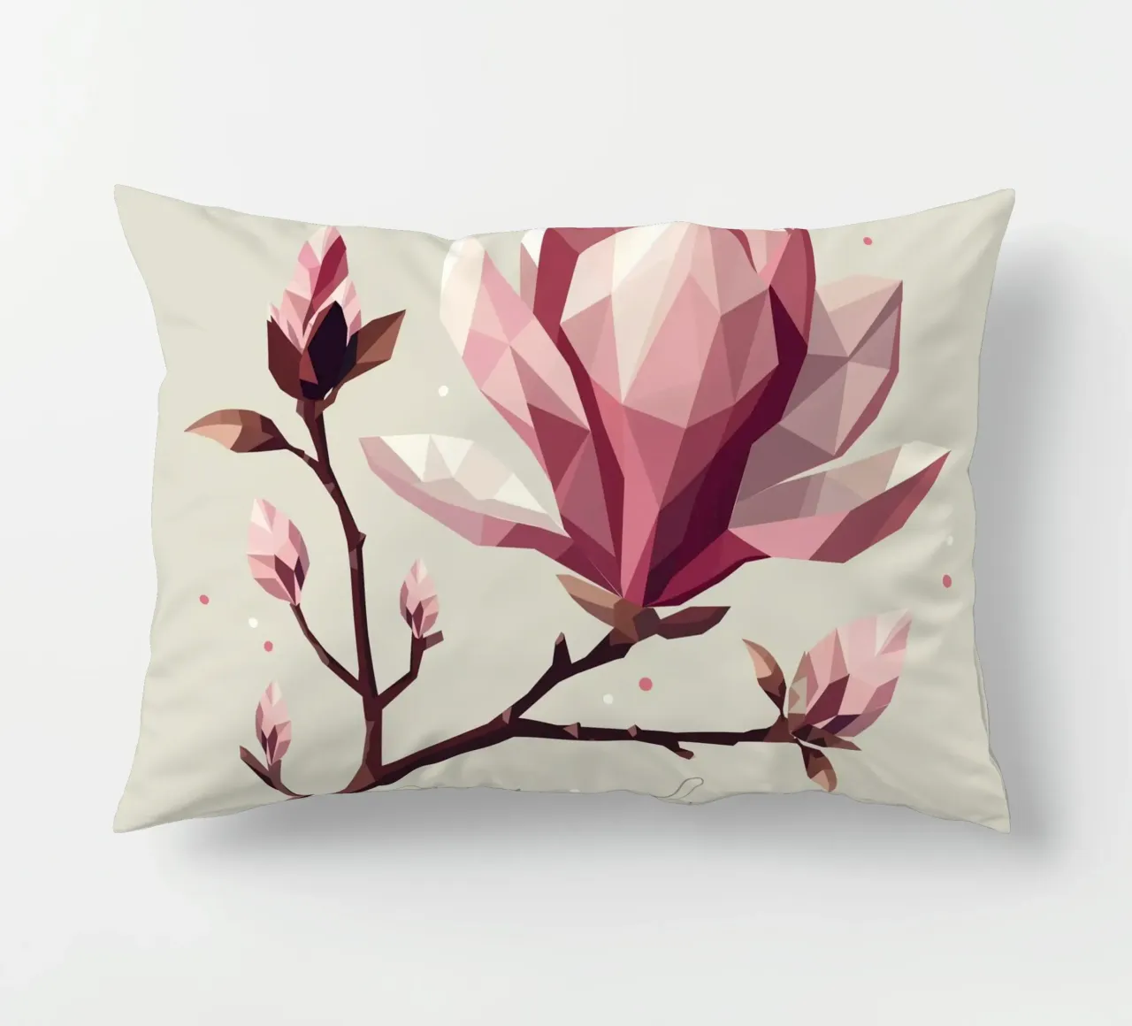 Fiori di magnolia con aspetto poligonale - Bellezza delicata cuscino da namosh