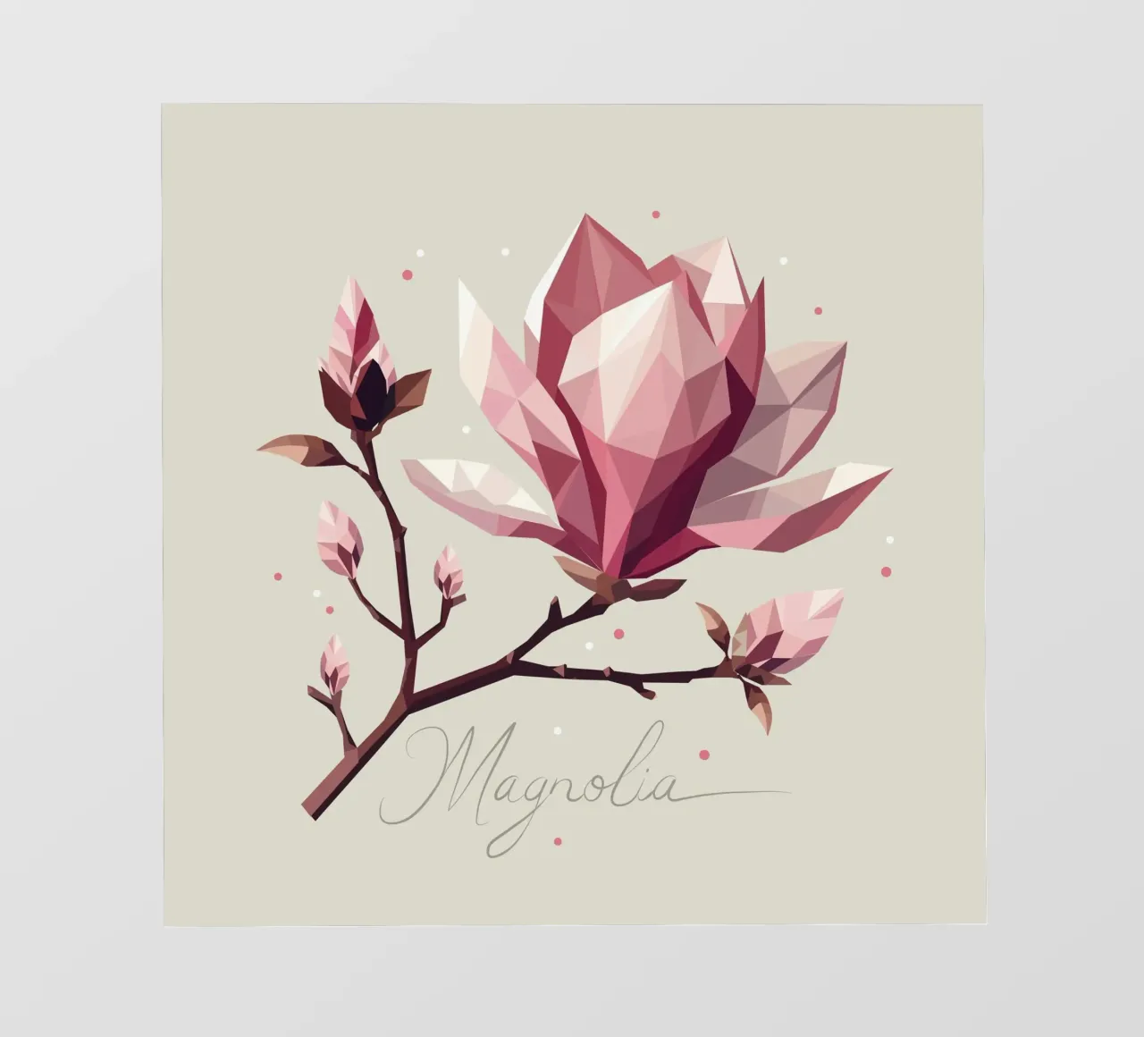 Fiori di magnolia con aspetto poligonale - Bellezza delicata telo in pvc da namosh