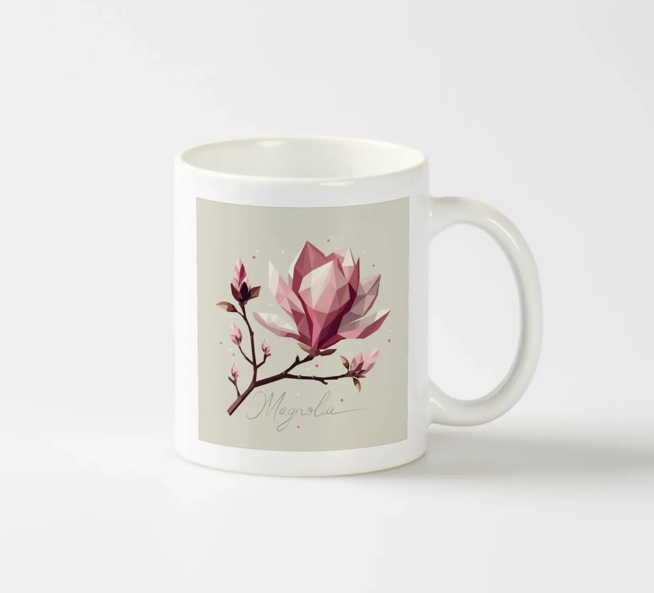 Fiori di magnolia con aspetto poligonale - Bellezza delicata tazza in ceramica da namosh