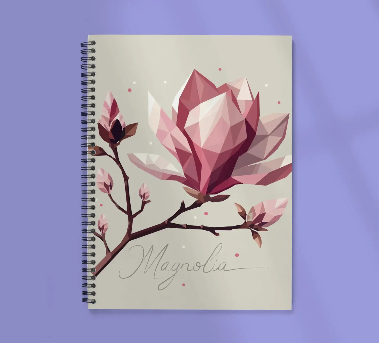 Fiori di magnolia con aspetto poligonale - Bellezza delicata diario ad anelli da namosh