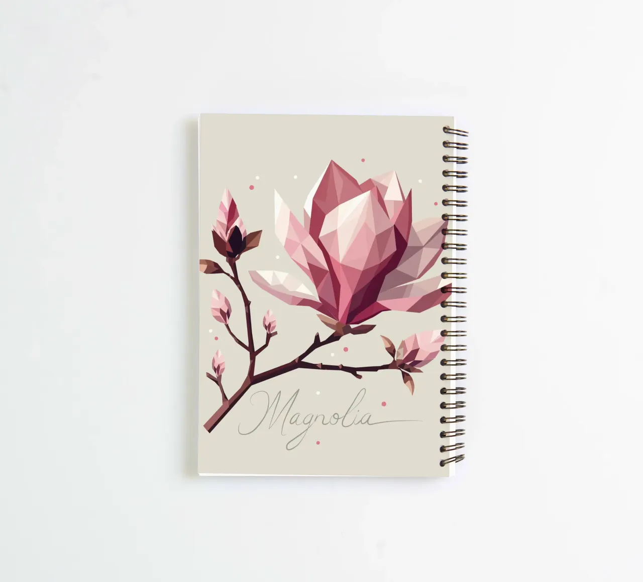 Fiori di magnolia con aspetto poligonale - Bellezza delicata diario ad anelli da namosh
