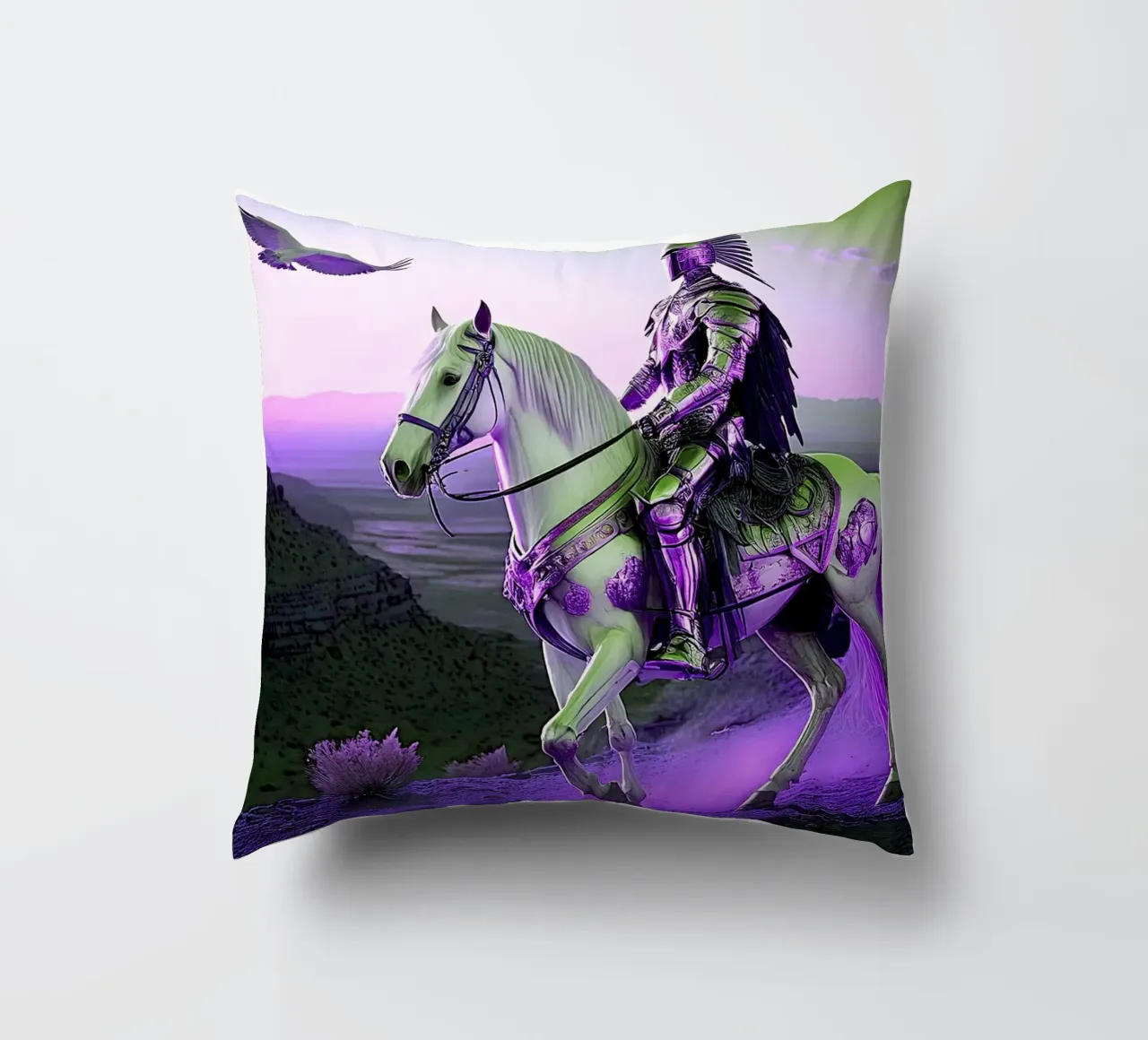 CHEVALIER SUR UN CHEVAL. VIOLET cuscino da Thierry vobmann photography