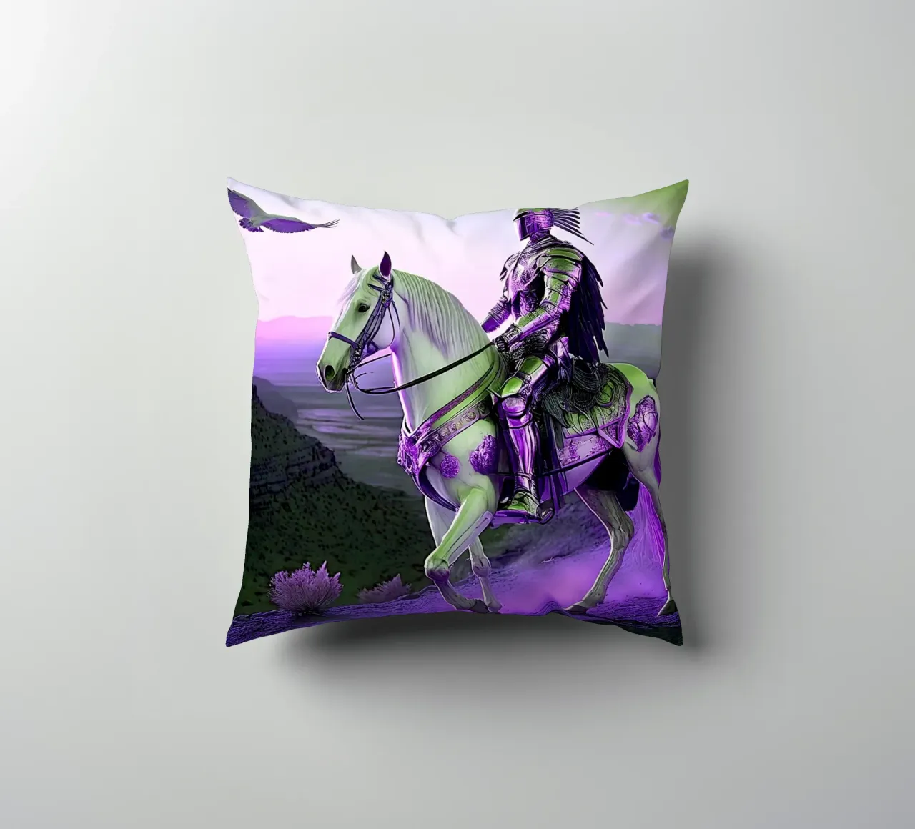 CHEVALIER SUR UN CHEVAL. VIOLET cuscino da Thierry vobmann photography