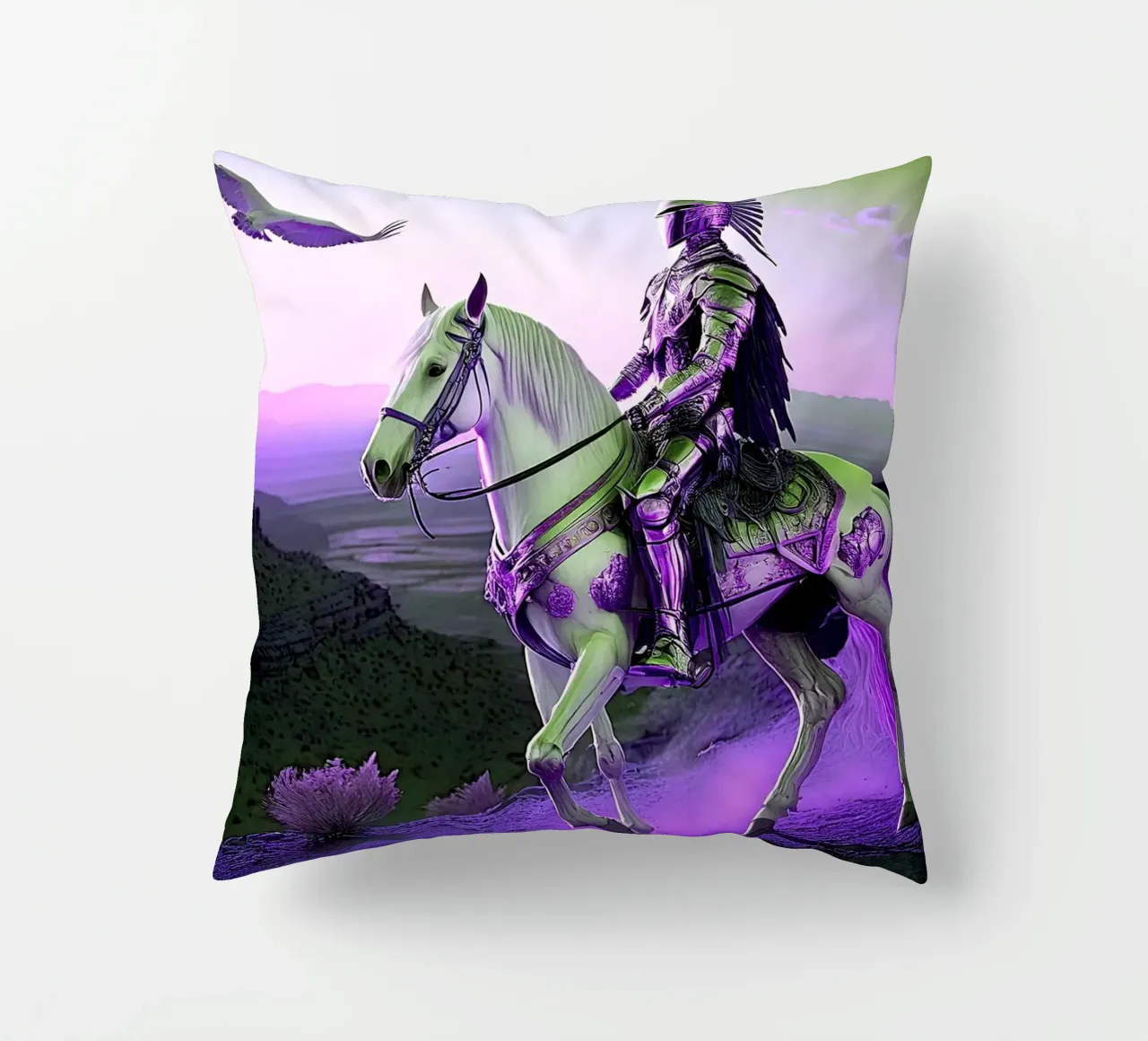 CHEVALIER SUR UN CHEVAL. VIOLET cuscino da Thierry vobmann photography