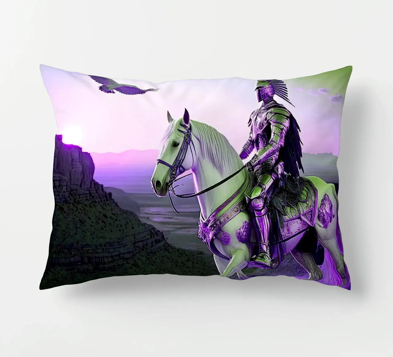 CHEVALIER SUR UN CHEVAL. VIOLET cuscino da Thierry vobmann photography