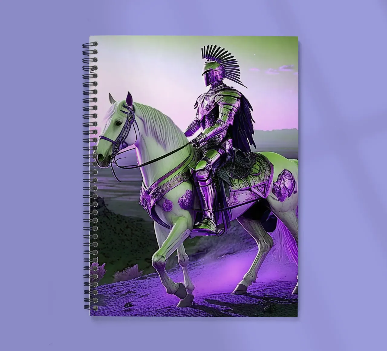CHEVALIER SUR UN CHEVAL. VIOLET spiral notebook by Thierry vobmann photography