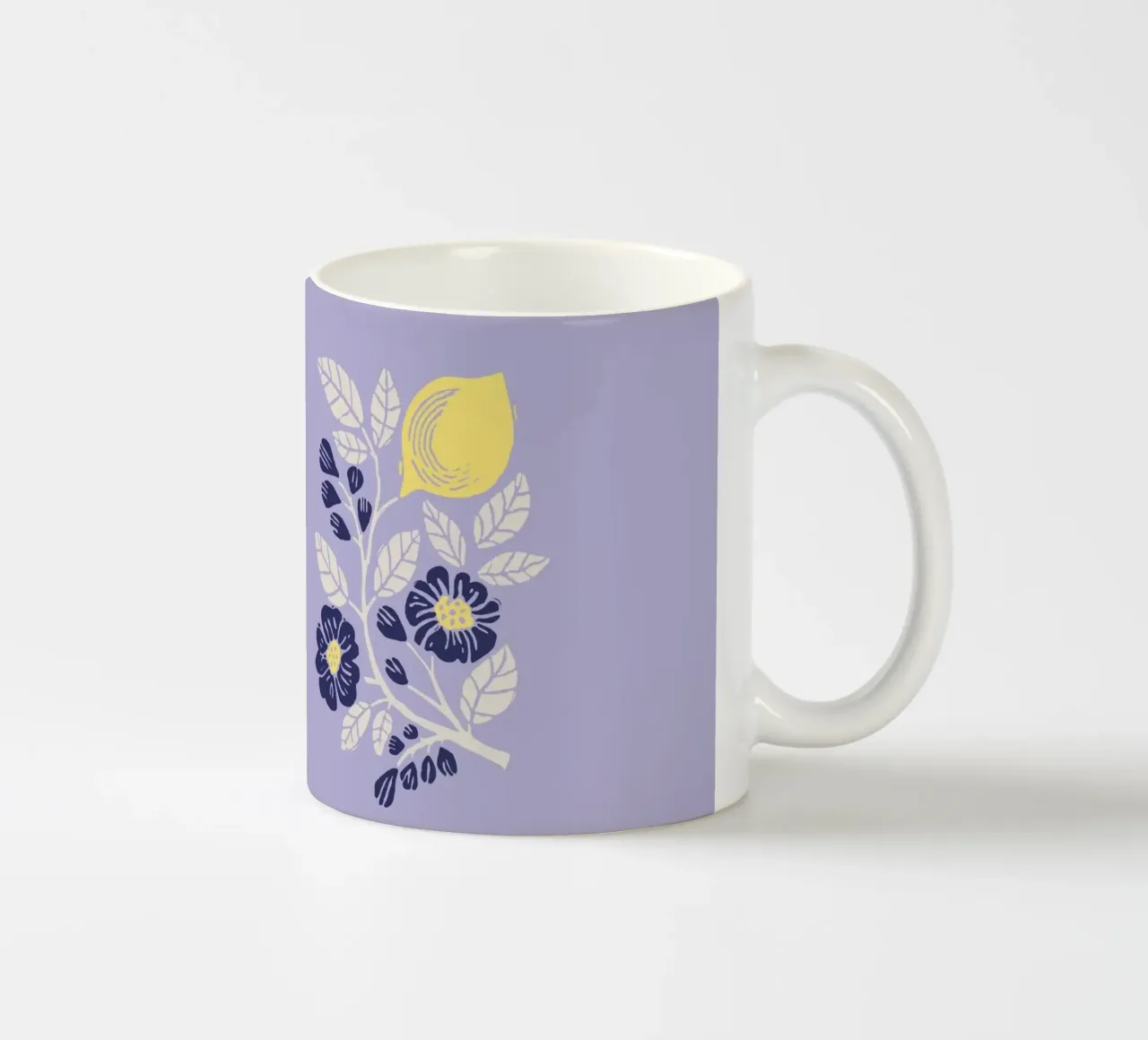 Le Citron - Stampa botanica floreale e al limone in Lavanda tazza in ceramica da showmemars