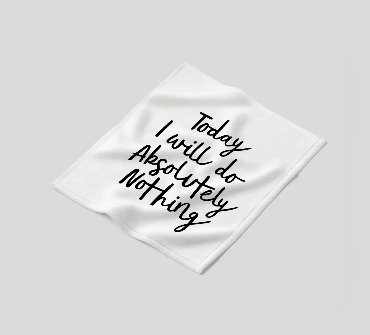 Oggi non farò assolutamente nulla, pigro design tipografico coperta in pile da THE MOTIVATED TYPE